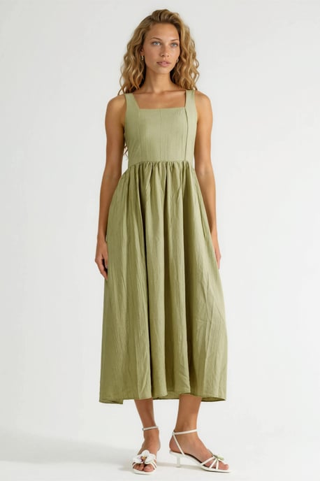 Kombinierbares Midi-Kleid mit quadratischem Kragen - Image 6