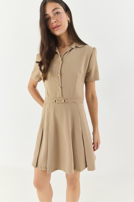 Midi-Hemdblusenkleid mit Kragen - Image 5