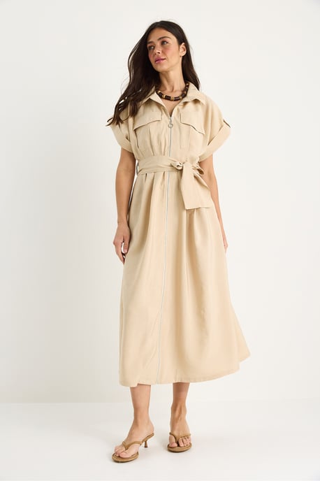Maxi-Hemdkragenkleid mit Taschen - Image 2