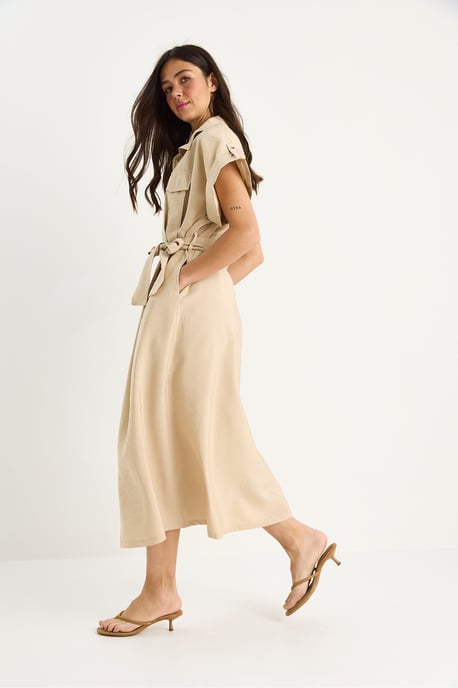 Maxi-Hemdkragenkleid mit Taschen - Image 4