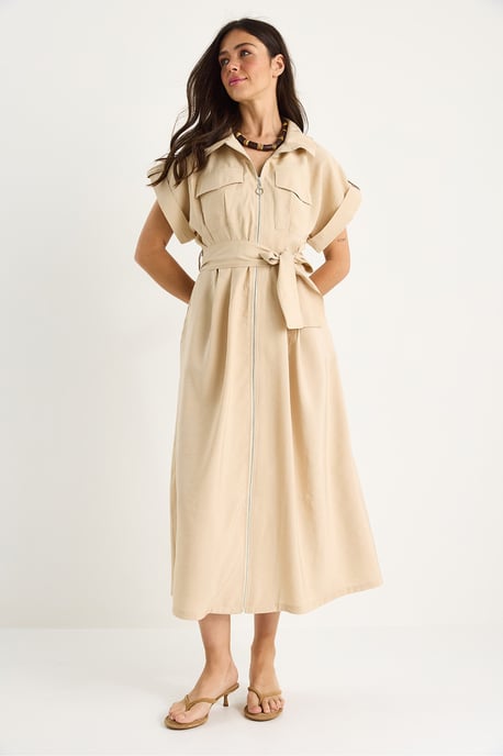 Maxi-Hemdkragenkleid mit Taschen - Image 5