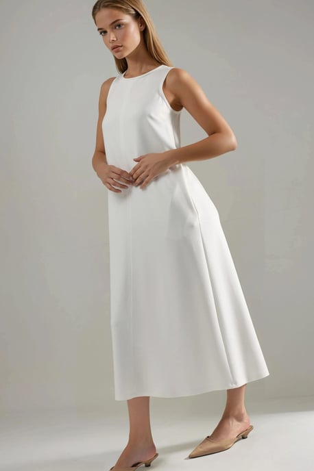 Modal Touch Entspanntes Midi-Kleid mit Taschen - Image 6