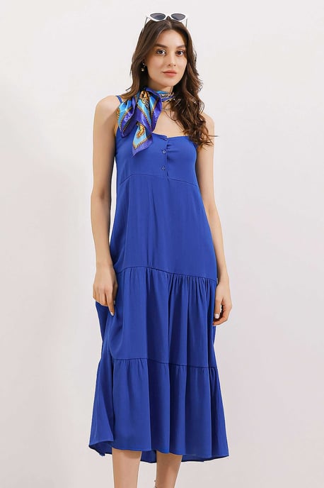 Loses Midi-Kleid mit Quadratkragen - Image 1