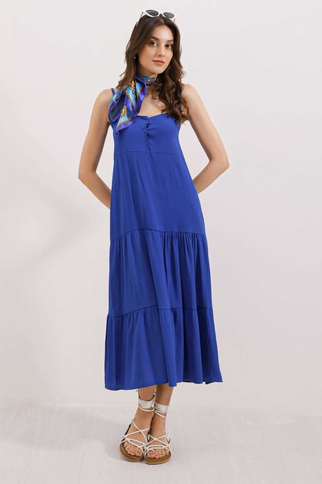 Loses Midi-Kleid mit Quadratkragen - Image 2