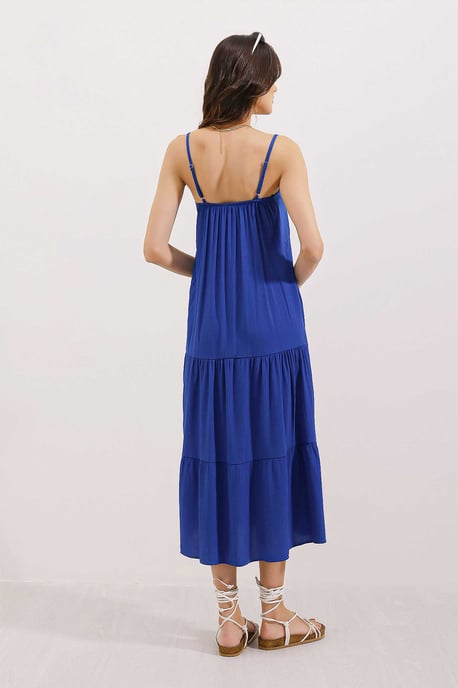 Loses Midi-Kleid mit Quadratkragen - Image 4