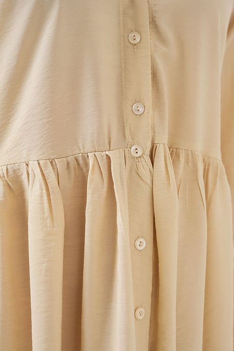 Strukturiertes Midi-Kleid mit Knopfverschluss - Image 5