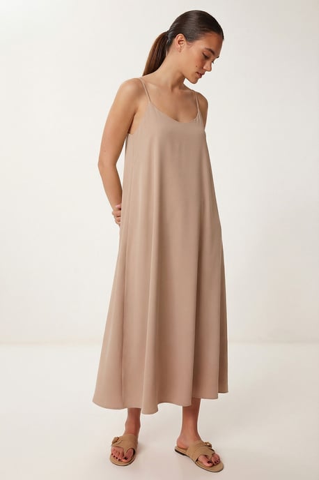 Locker sitzendes Midi-Kleid mit U-Ausschnitt - Image 3