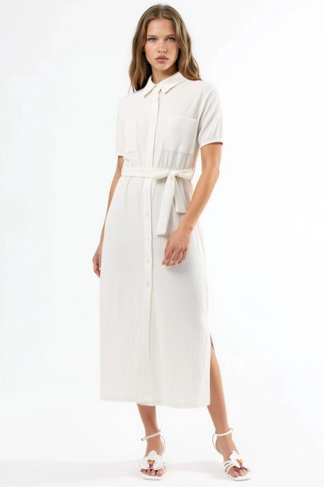 Gepolstertes Midi-Hemdkleid - Image 5