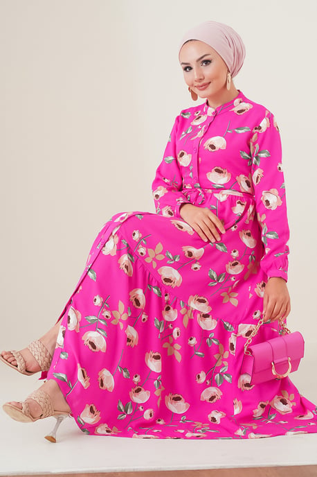 Maxikleid mit Muster und Knopfverschluss - Image 2