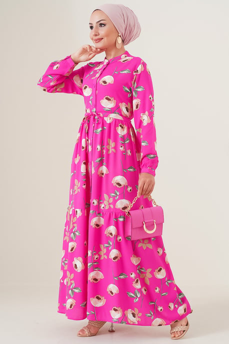 Maxikleid mit Muster und Knopfverschluss - Image 4