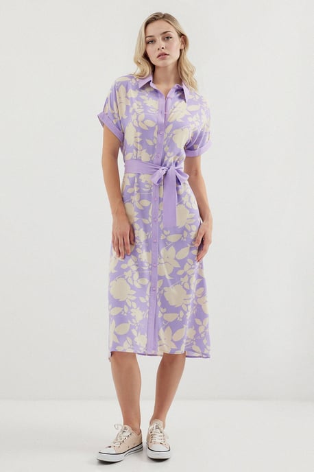 Blühendes Midi-Kleid mit Schleife - Image 1