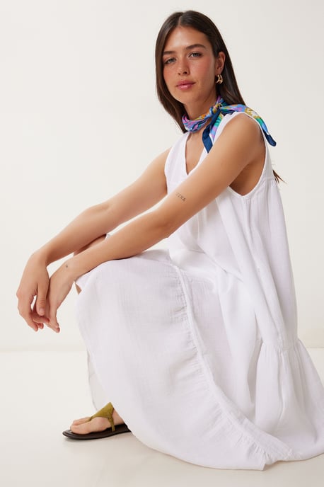 Rüschen V-Ausschnitt Midi-Kleid - Image 4