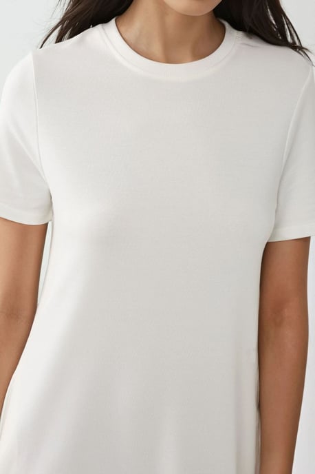 Basic Midi-Kleid mit Rundhalsausschnitt und kurzen Ärmeln - Image 3