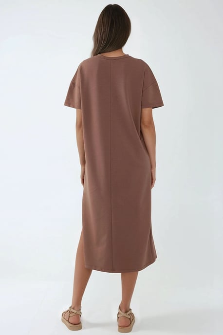 Entspannt geschnittenes Midikleid mit Rundhalsausschnitt - Image 4