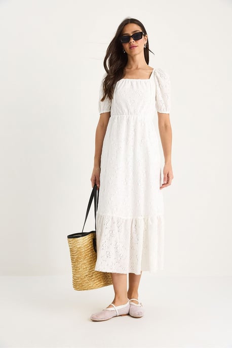 Guipure-Spitzen-Midikleid mit quadratischem Kragen - Image 3