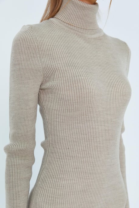 Pullover-Midi-Strickkleid mit Schlitz - Image 4