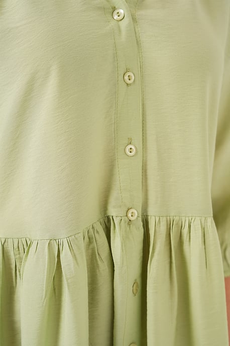 Strukturiertes Midi-Kleid mit Knopfverschluss - Image 5