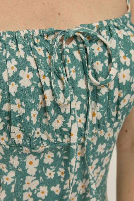 Körperbetontes Midi-Kleid mit Allover-Blumenmuster und Schlitz - Image 6