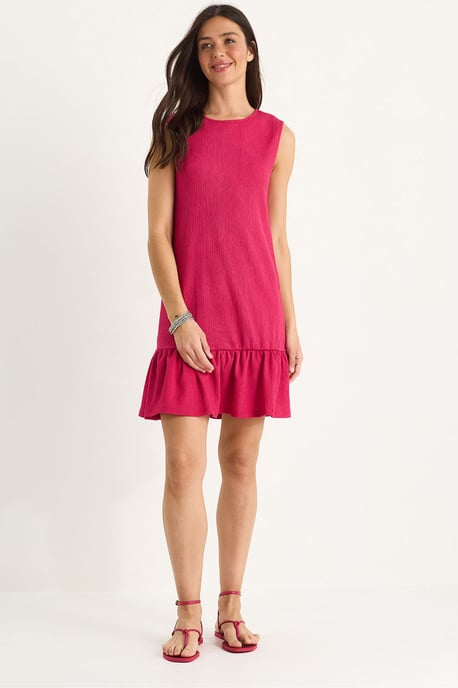 Strukturiertes Crepe-Midikleid mit Rüschendetails - Image 1