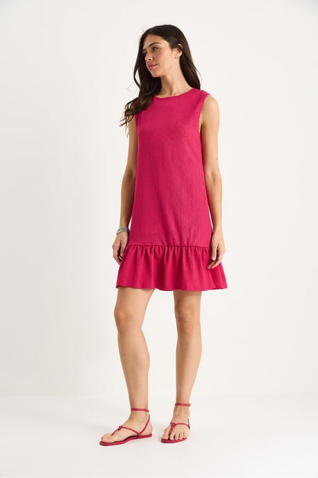 Strukturiertes Crepe-Midikleid mit Rüschendetails - Image 3