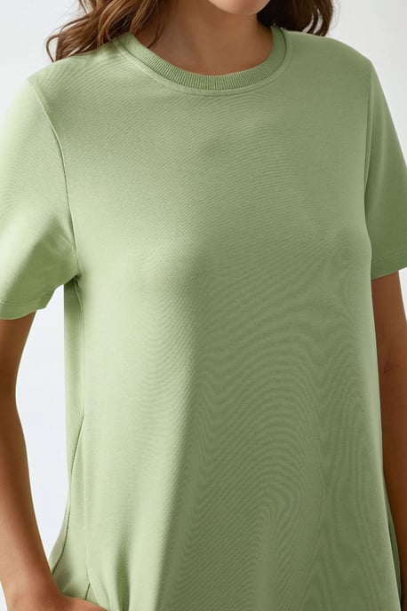 T-Shirt-Kurzarm-Basic-Midi-Kleid - Image 3