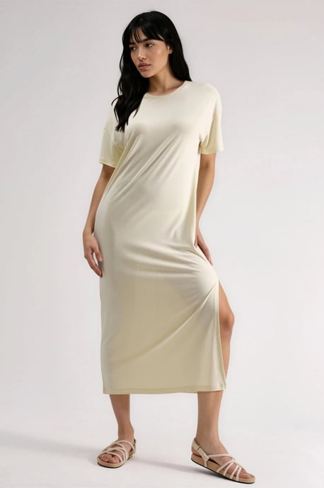Lockeres Midi-Kleid mit Schlitz - Image 4