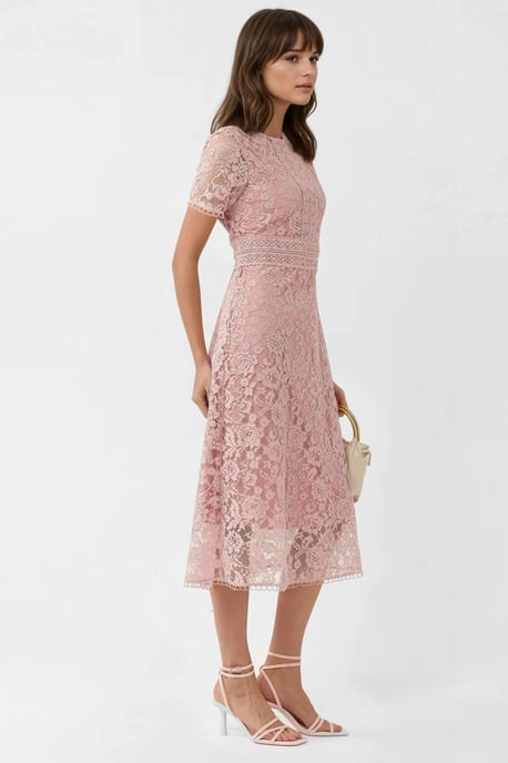 Spitzen A-Linien Midi Kleid - Image 3