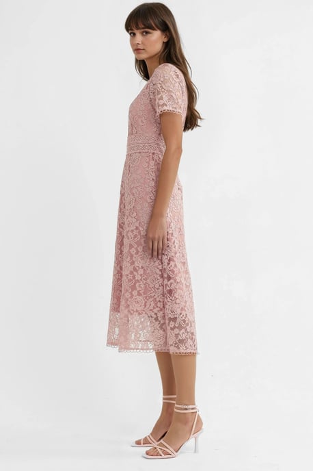 Spitzen A-Linien Midi Kleid - Image 4