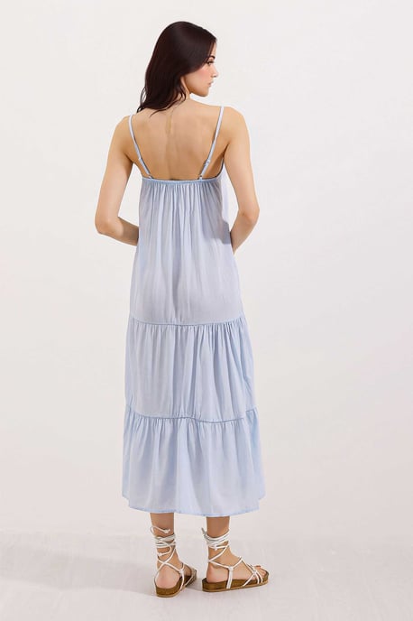 Lockeres Midi-Kleid mit quadratischem Kragen - Image 4