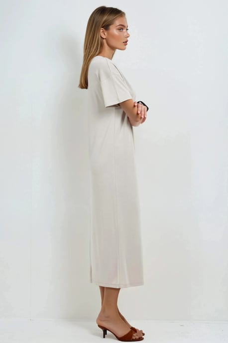Lockeres Midi-Kleid mit Schlitz - Image 3