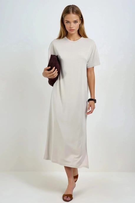Lockeres Midi-Kleid mit Schlitz - Image 4