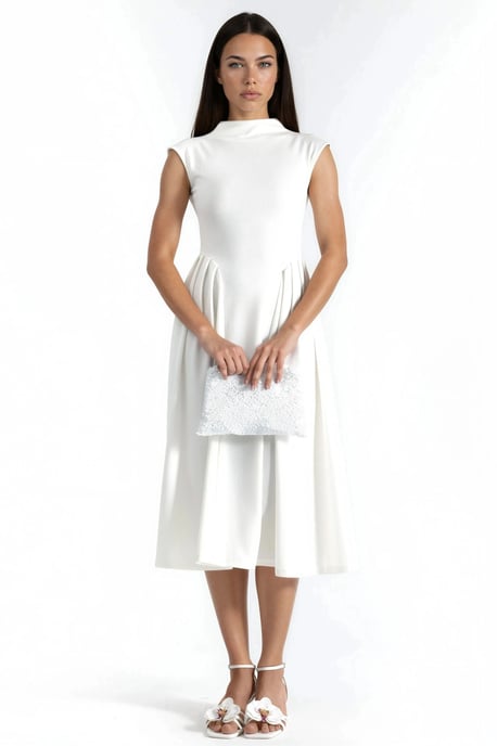 Texturiertes Panel-Midi-Kleid - Image 1