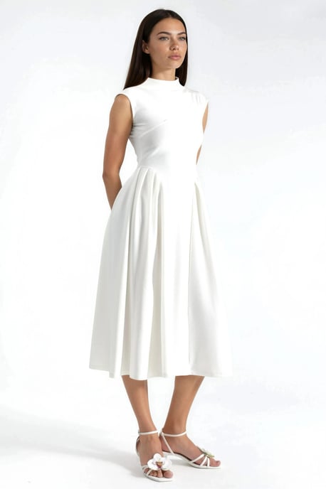 Texturiertes Panel-Midi-Kleid - Image 4