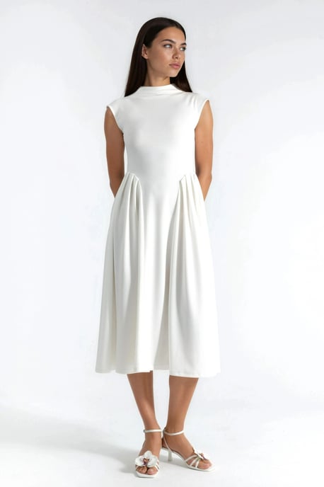 Texturiertes Panel-Midi-Kleid - Image 5