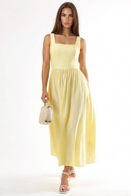 Midi-Kleid mit quadratischem Kragen - Image 4