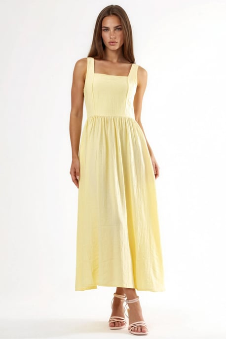 Midi-Kleid mit quadratischem Kragen - Image 6