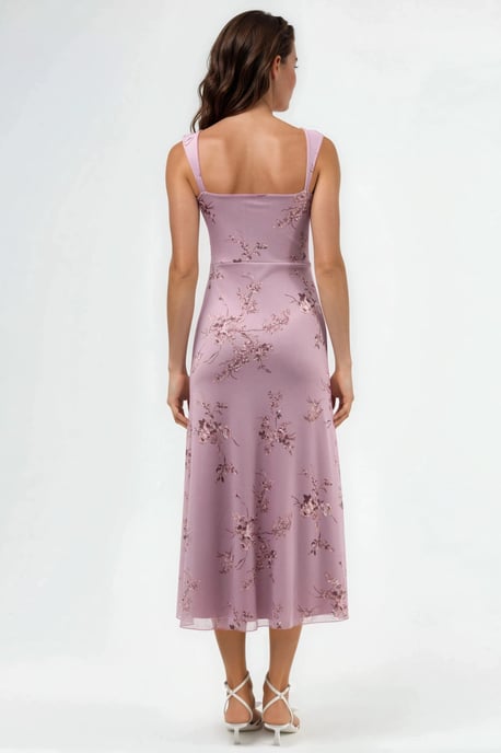 Blumen-Midi-Kleid mit Herzkragen - Image 4