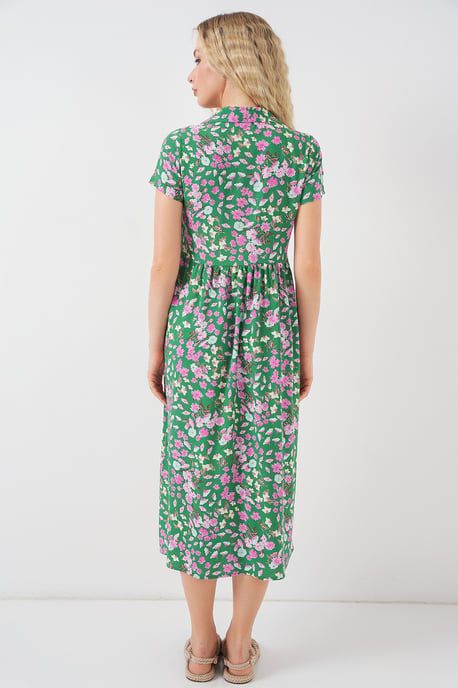 Blumen-Midi-Kleid mit Hemdkragen - Image 6