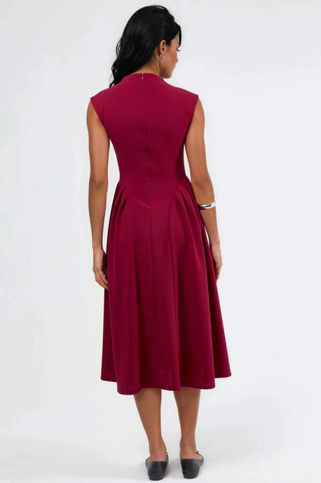 Texturiertes Panel-Midi-Kleid - Image 4