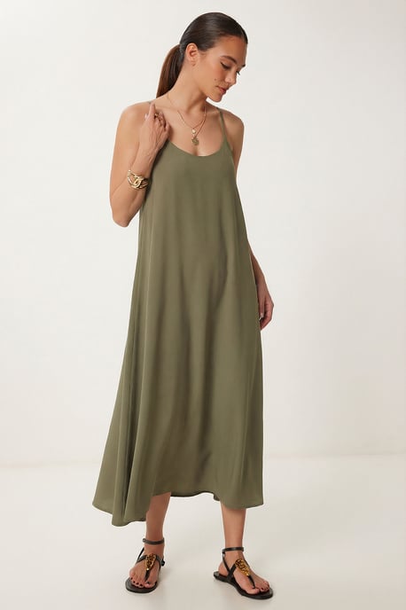 Lockeres Midi-Kleid mit U-Ausschnitt - Image 3