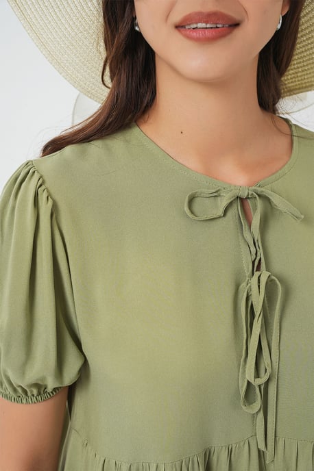 Midikleid mit Schleifenverschluss - Image 5