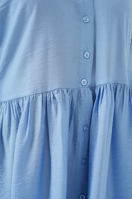 Strukturierte Midi-Kleid mit Knopfverschluss - Image 5