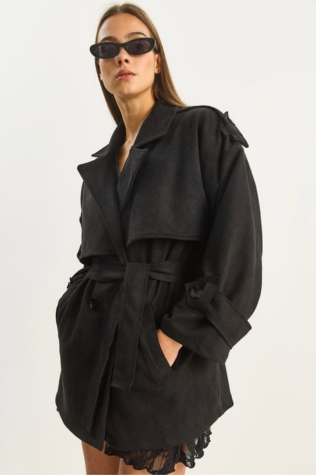 Oversize Kunstwildleder-Trenchcoat - Image 4