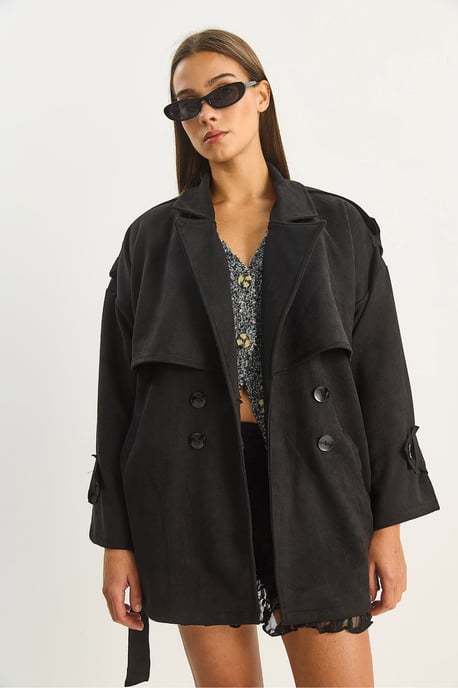 Oversize Kunstwildleder-Trenchcoat - Image 6