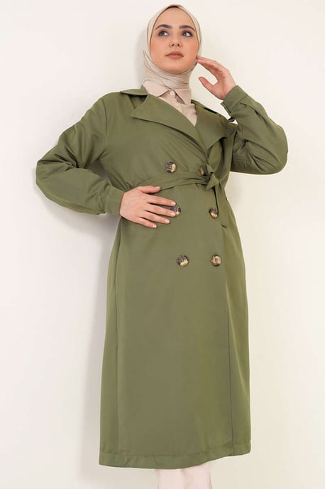 Doppelt gelegter langer Trenchcoat - Image 2