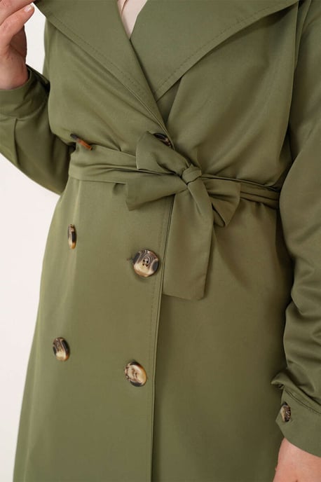 Doppelt gelegter langer Trenchcoat - Image 3