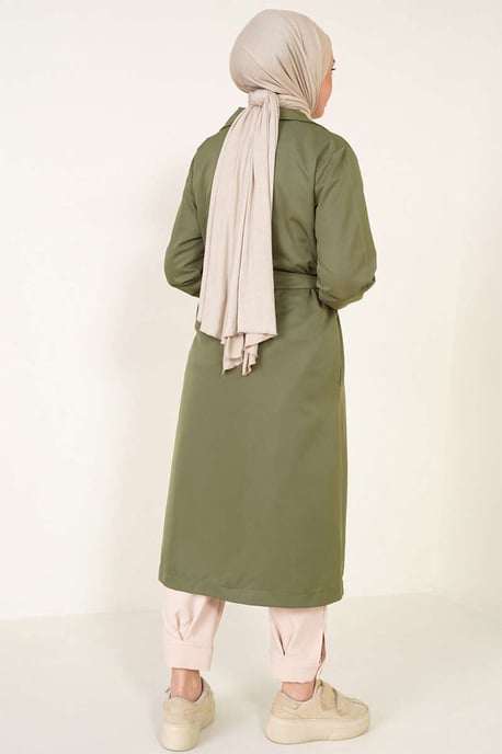 Doppelt gelegter langer Trenchcoat - Image 4