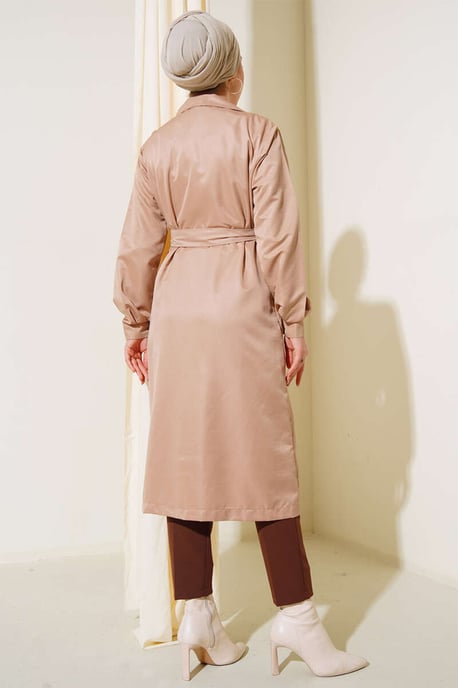 Doppelt gelegter langer Trenchcoat - Image 4