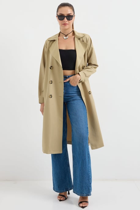 Doppelt gelegter langer Trenchcoat - Image 3