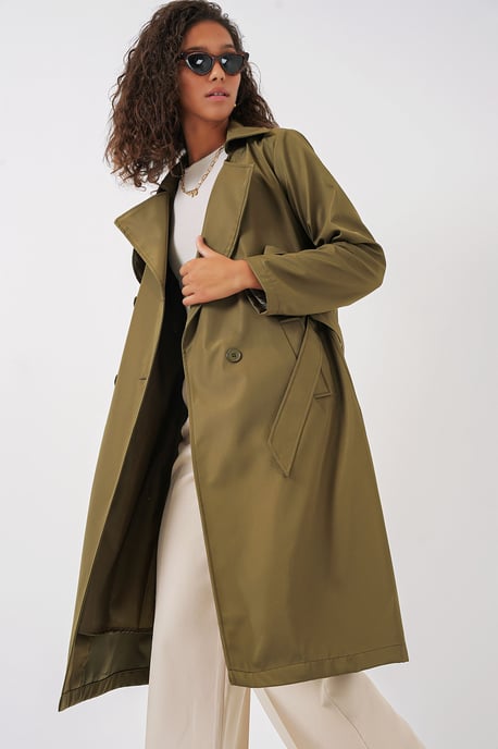 Doppelt gelegter langer Trenchcoat - Image 1